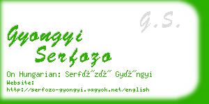 gyongyi serfozo business card